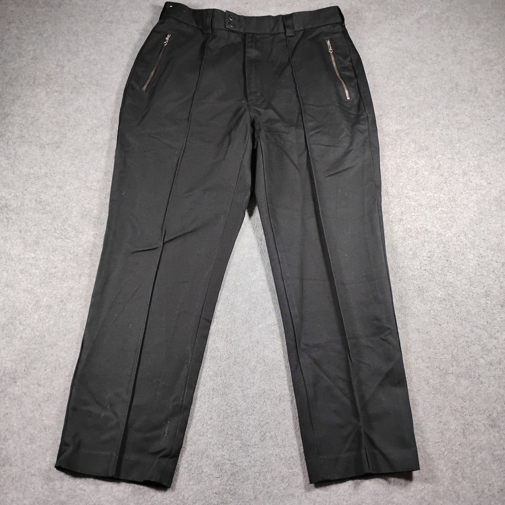 Vintage Polo Ralph Lauren Mens 35x30 Black Cotton Zip Pocket Straight Leg Pants